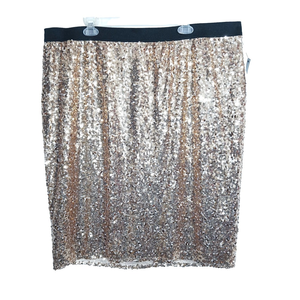 Worthington Sequins Skirt Women 2X Gold Party Holiday New Year's Eve Birthday